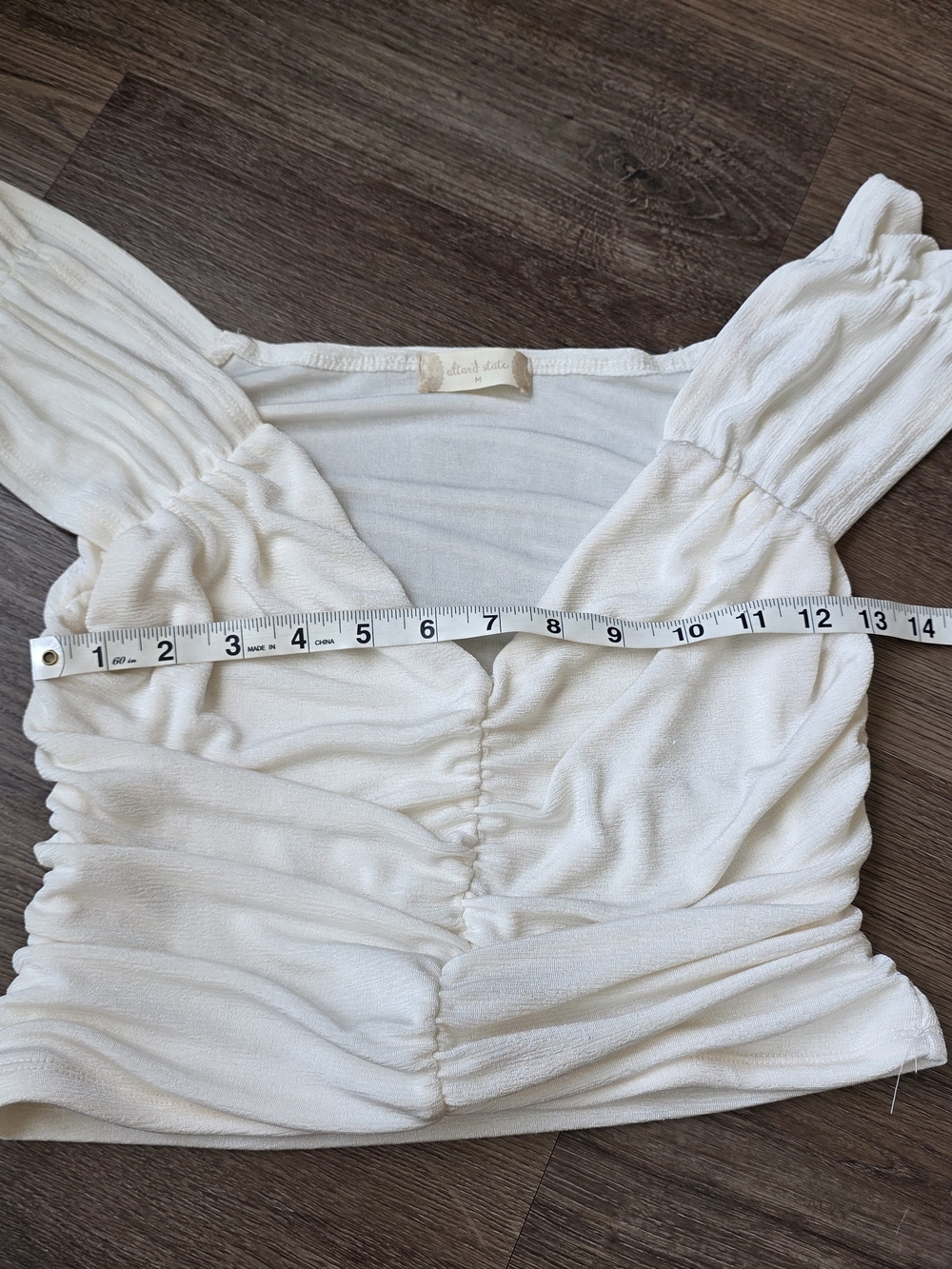 Ruched Cream Cropped Top Altar'd State - Picture 6 of 9